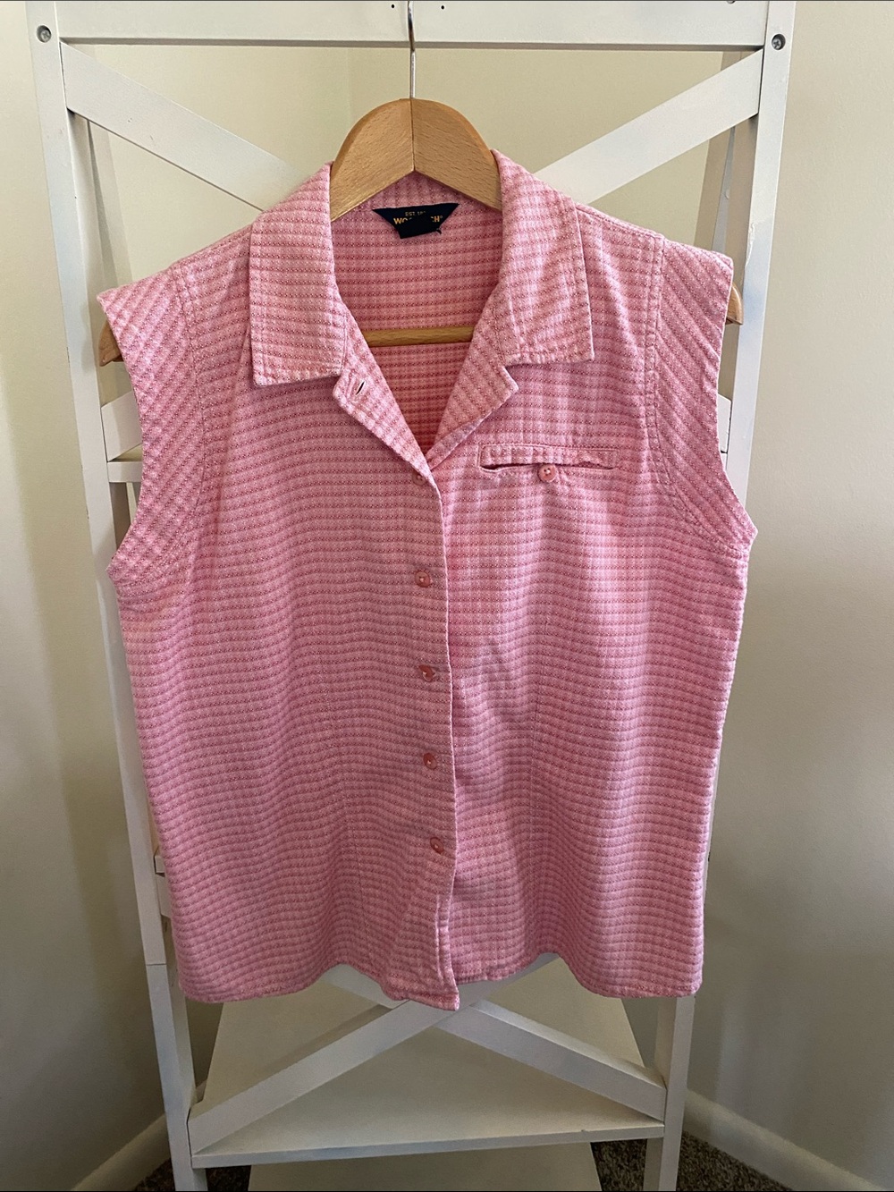 Woolrich Pink Sleeveless Button-Down Shirt